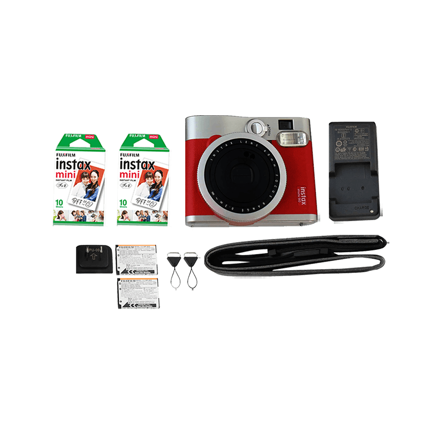 レンタル Instax Mini90 ネオクラシック フィルム枚付き レッド チェキ フィルムカメラ